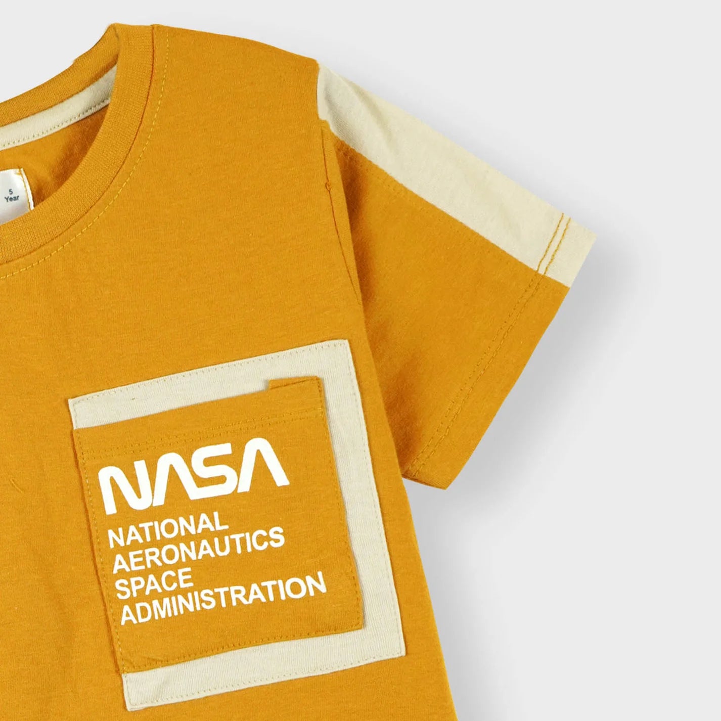 Boys Premium quality 'NASA' printed Mustard Summer suit
