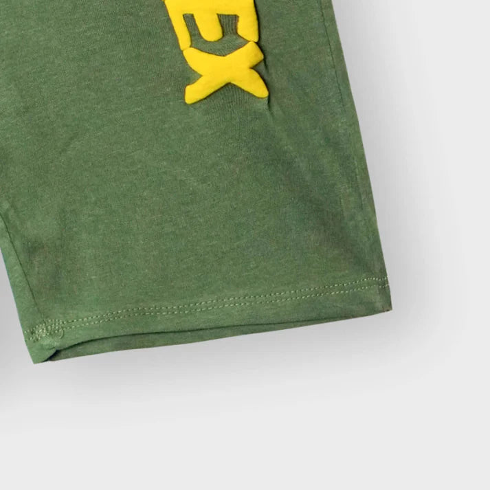 Boys Premium Quality T-Rex Printed Green Summersuit